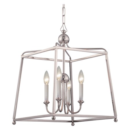 Crystorama 4 Light Polished Nickel Modern Chandelier 2245-PN_NOSHADE